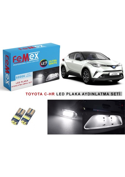 Toyota C-Hr LED Plaka Aydınlatma Ampul Seti Femex Parlak Beyaz