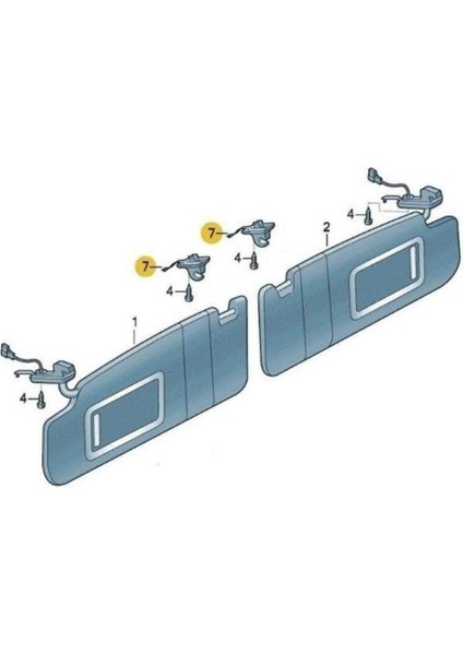 Güneşlik Tutucusu Klips Gri Vw Golf Mk5 2004-2008 1K0857561B