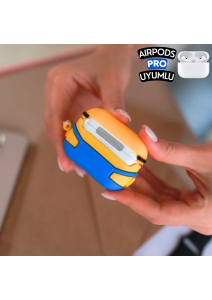 Airpods Pro Uyumlu Sevimli Karakter Iki Gözlü Minyon Figürlü Ip Kopçalı Koruyucu Silikon Kulaklık Kılıfı fırsatları