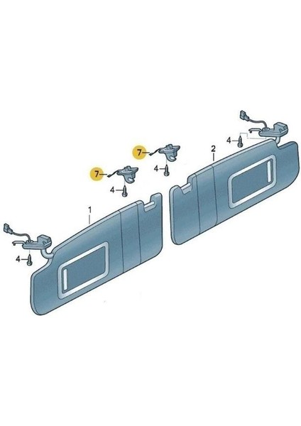Güneşlik Tutucusu Klips Bej Vw Jetta Mk6 2011-2018 1K0857561B