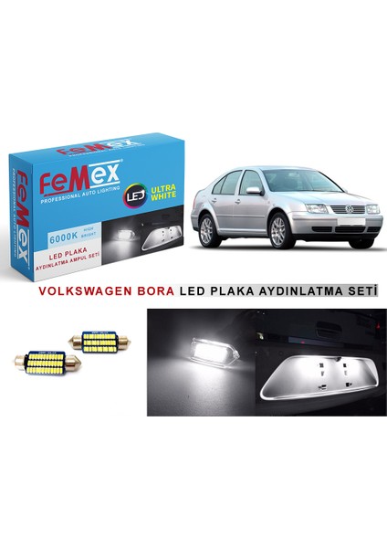 Volkswagen Bora LED Plaka Aydınlatma Ampul Seti Parlak Beyaz