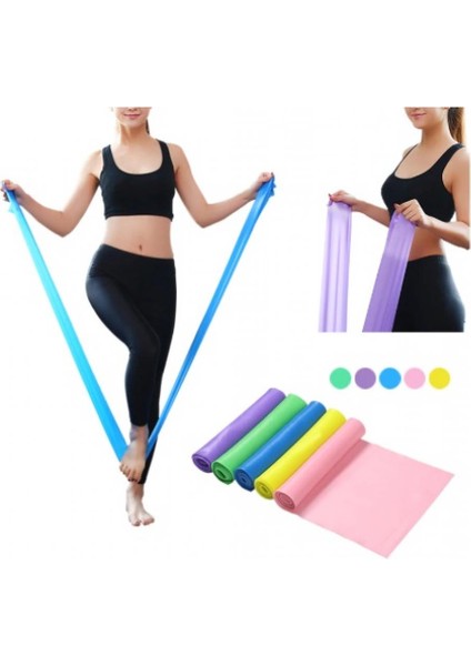 Sarı Pilates Lastiği Kolay Direnç Pilates 120 Cm*15 Cm*0.25 mm