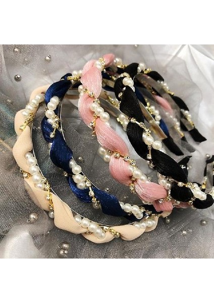 2 Parça Saç Bandı Kadın Inci Kafa Bandı Başlık Preslenmiş Saç Kravat Firkete, Elmaslı Tatlı Saç Tokası Kafa Bandı, Kaymaz Basit, Siyah Jiujiuso (Yurt Dışından) modelleri