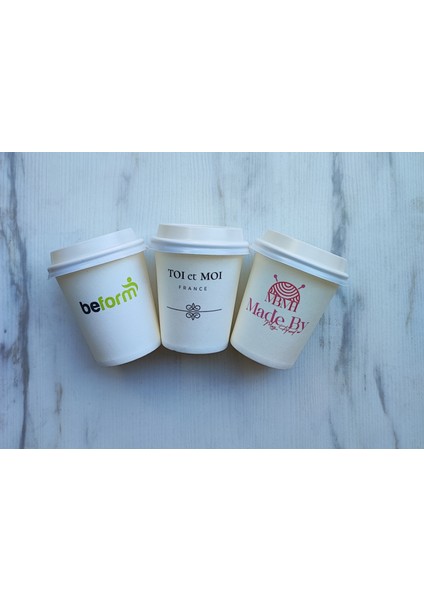 Firmaya Özel Baskılı Kapaklı Karton Bardak 7 Oz 250 Adet May Cup modelleri