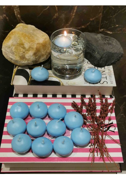 Iv Candles Homedecor 24'lü Bebek Mavisi Suda Yüzen Mum fiyatları