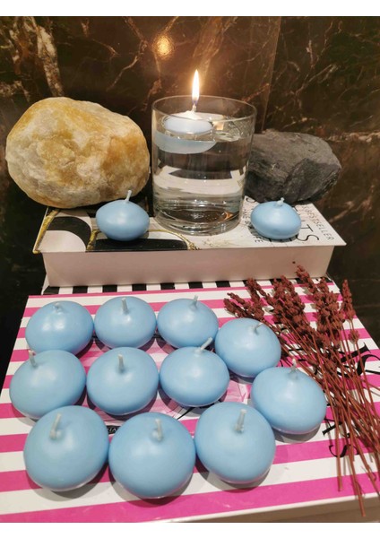 Iv Candles Homedecor 24'lü Bebek Mavisi Suda Yüzen Mum indirimleri