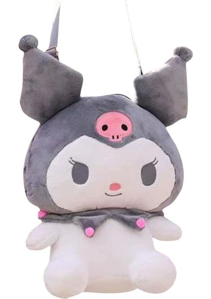 My Melody Kuromi Sırt Cinnamoroll Peluş Sevimli Karikatür Omuz Anime Fan Oyuncak Seyahat Orta Siyah//beyaz Çantası (Yurt Dışından) modelleri