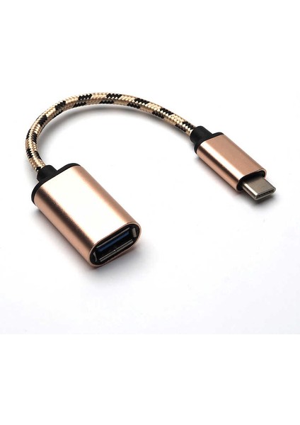 Zore Kablolu Metal Type-C Otg-Gold