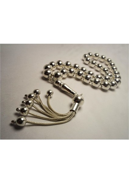 Vog Kişiye Özel 925 Ayar Erkek Gümüş Tesbih En Büyük Boy Iri Taneli Ağa 50 gr