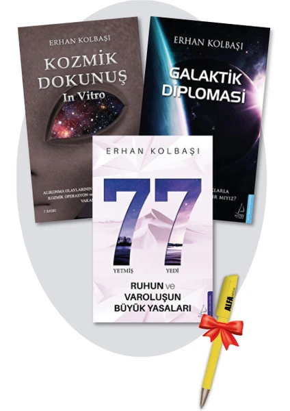 Moda Dağıtım Erhan Kolbaşı 3 Kitap Set / Yetmiş Yedi 77 - Kozmik Dokunuş In Vitro - Galaktik Diplomasi - Destek Y