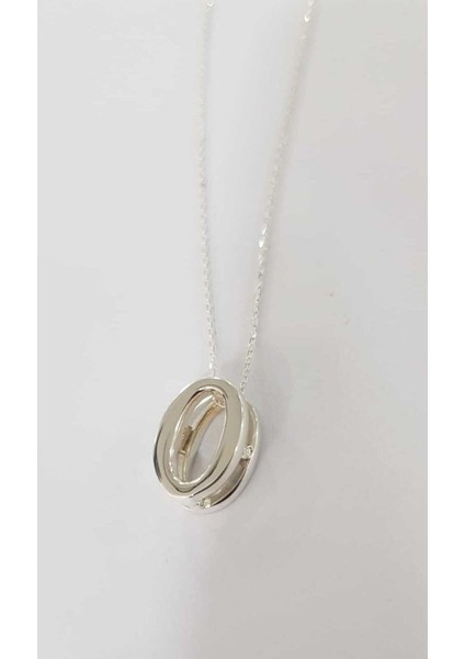 Vog Kişiye Öze Üç Boyutlu (O) Harfi 925 Ayar Gümüş Beyaz Renk Kolye Sarı ve Roze Seçeneği modelleri