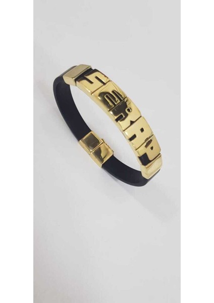 Vog Kişiye Özel Serap Farklı Bir Isim Yazılabilinir Kauçuk Isim 925 Ayar Gümüş Sarı Bileklik modelleri