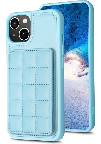 Apple iPhone 13/14 Pu Deri Kaplamalı Tpu Kapak Kart Yuvaları Kickstand Telefon Kasası Mavisi (Yurt Dışından) fiyatları