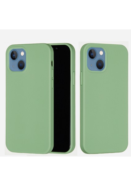 Apple iPhone 13 Telefon Kılıfı Için Iyi Korumalı Anti-Kırpma Sıvı Silikon Telefon Geri Kılıf Telefon Kapağı 6.1 Inç-Işık Yeşil (Yurt Dışından) modelleri