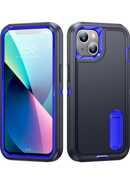 Apple iPhone 13 Telefon Kasası 6.1 Inç Metal Kickstand Pc+Tpu Askeri Anti-Drop Koruma Telefon Kılıfı Kapak-Dark Mavi (Yurt Dışından) fiyatları