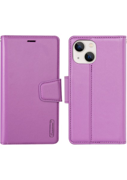 Apple iPhone 13 Telefon Kasası 6.1 Inç Tam Koruma Telefon Kasası Pu Deri Tpu Folio Flip Kapak Stand Cüzdan-Mor ile Kapak (Yurt Dışından)