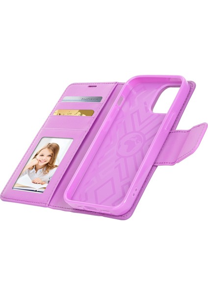 Apple iPhone 13 Telefon Kasası 6.1 Inç Tam Koruma Telefon Kasası Pu Deri Tpu Folio Flip Kapak Stand Cüzdan-Mor ile Kapak (Yurt Dışından) modelleri