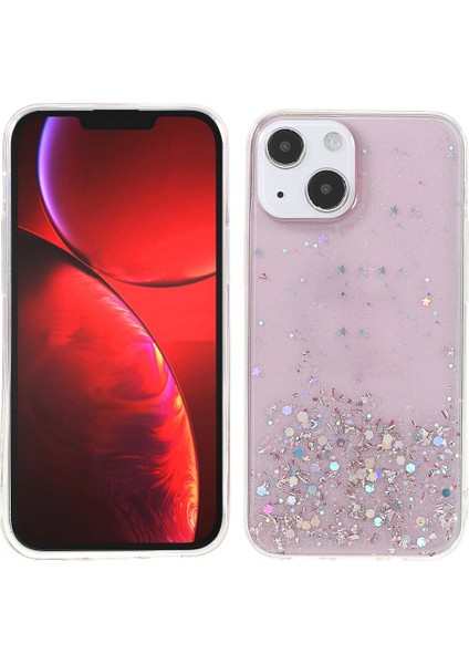 Apple iPhone 13 Telefon Kılıfı Için Sparkle Yıldızlı Gökyüzü Ince Işık Epoksi Anti Scratch Tpu Telefon Kılıfı Koruyucu 6.1 Inç-Pembe (Yurt Dışından)