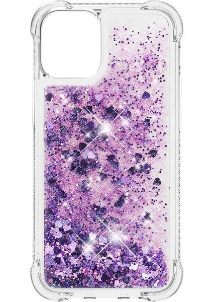 Apple iPhone 13 Telefon Kasası Için Lüks Moda Tasarımı Hareketli Parlak ve Parıltı Glitterclear Yumuşak Tpuprotektif Kasa Kapak 6.1 Inç-Dark Mor (Yurt Dışından) fiyatları