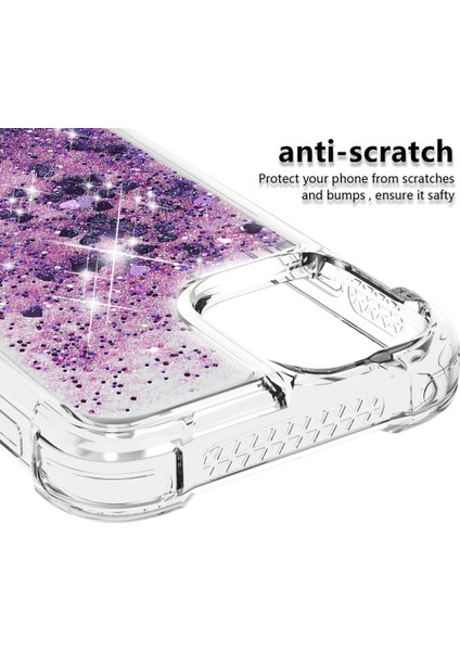 Apple iPhone 13 Telefon Kasası Için Lüks Moda Tasarımı Hareketli Parlak ve Parıltı Glitterclear Yumuşak Tpuprotektif Kasa Kapak 6.1 Inç-Dark Mor (Yurt Dışından) fırsatları