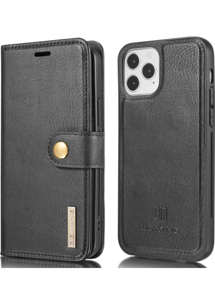 Apple iPhone 13 Için Tam Koruma Önleyici Bölünmüş Deri Cüzdan Çıkarılabilir 2'si 1 Arada Telefon Kasası-Siyah (Yurt Dışından)
