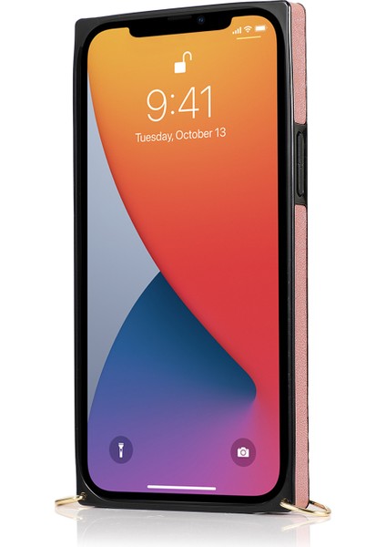 Apple iPhone 13 Telefon Kılıfı Şık Pu Deri Kaplamalı Tpu Kapak Kart Yuvaları Kickstand 6.1 Inç-Rose Altın (Yurt Dışından)