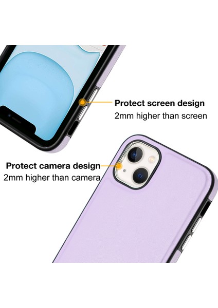 Yb Deri Kaplama Serisi-6 Apple iPhone 13 Pu Deri+Tpu Kabuk Şok Emme Ahmsorbing Cep Telefonu Kılıf Etme (Yurt Dışından)