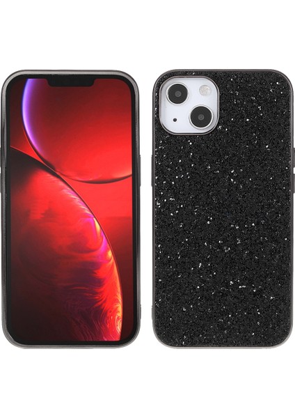 Apple iPhone 13 Telefon Kasası Parıltı Bling Tpu Elektro-Örtme Kenarı+Sert Bilgisayar Geri Çizme Önleyici Hafif Telefon Kılıfı 6.1 Inç-Siyah (Yurt Dışından)