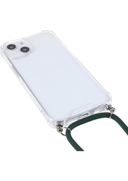 Apple iPhone 13 Telefon Kılıfı Için Şeffaf Akrilik+Tpu Hibrit Telefon Kılıfı Textil Lanyard 6.1 Inç Yeşil (Yurt Dışından) fırsatları