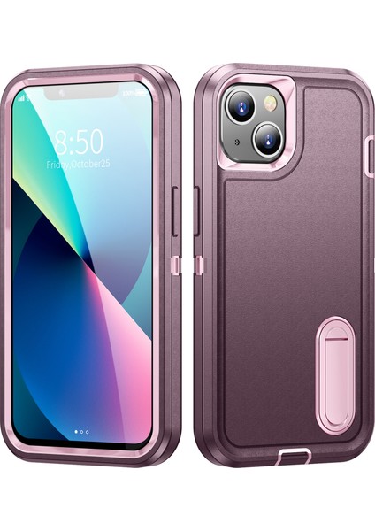 Apple iPhone 13 Telefon Kılıfı 6.1 Inç Metal Kickstand Pc+Tpu Askeri Anti-Drop Anti-Drop Koruma Telefon Kılıfı Kapak Mahsul Kırmızı/pembe (Yurt Dışından) fiyatları