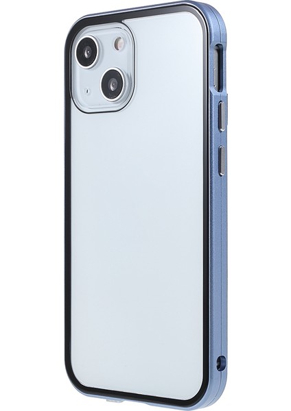 Apple iPhone 13 Telefon Kılıfı Için Gizlilik Korumalı 35 Derece Anti-Peep Güçlü Manyetik Metal Çerçeve+Çift Taraflı Temperli Cam Telefon Kılıfı 6.1 Inç-Mavi (Yurt Dışından) modelleri