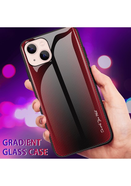 Karbon Fiber Doku Temperli Cam Arka+Tpu Kenarı Hibrid Telefon Kapağı Kasası Için Apple iPhone 13 6.1 Inç-Siyah (Yurt Dışından) fiyatları