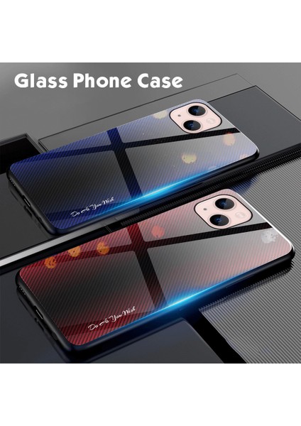 Karbon Fiber Doku Temperli Cam Arka+Tpu Kenarı Hibrid Telefon Kapağı Kasası Için Apple iPhone 13 6.1 Inç-Siyah (Yurt Dışından) modelleri