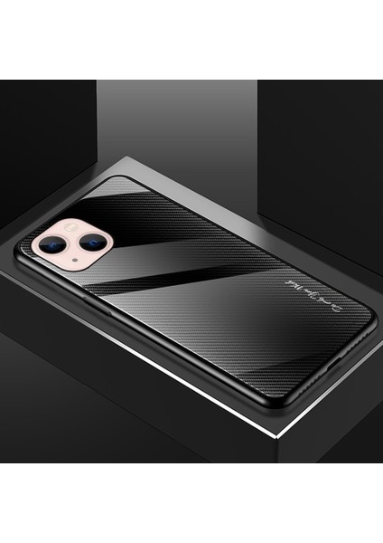 Karbon Fiber Doku Temperli Cam Arka+Tpu Kenarı Hibrid Telefon Kapağı Kasası Için Apple iPhone 13 6.1 Inç-Siyah (Yurt Dışından) fırsatları