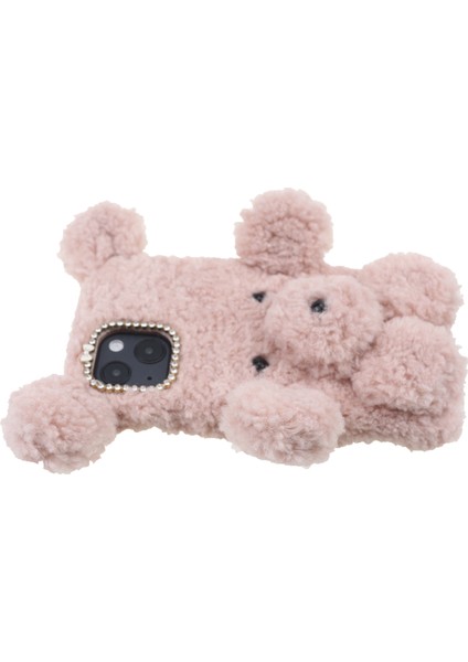 3D Furry Bear Peluş Bebek Anti-Fall Tpu Telefon Kılıf Kılıfı Apple iPhone 13 6.1 Inç-Pembe (Yurt Dışından) fiyatları