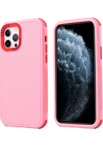 Apple iPhone 14 Telefon Kılıfı 6.1 Inç 3'ü 1-1-1 Tpu+Pc Etkiye Dayanıklı Hibrid Kapak Kalın Köşeler Cep Telefonu Geri Kılıf Kırmızısı (Yurt Dışından)