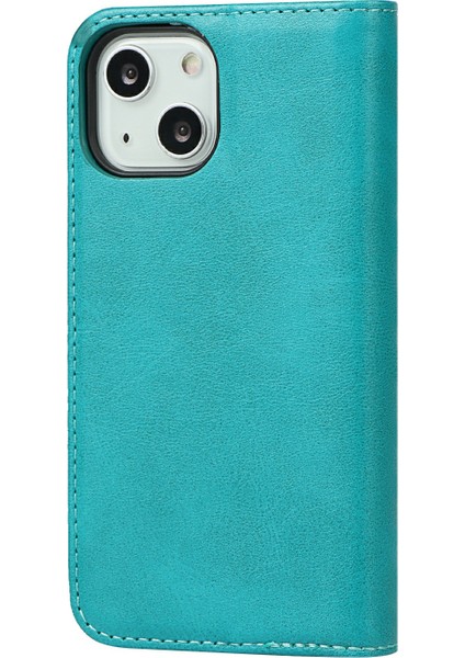 Süper Mıknatıs Kapanması Çizgi Anti-Çizelge Cüzdan Tasarımı Deri Stand Kılıfı Apple iPhone 13 Için 6.1 Inç Hafif Mavi (Yurt Dışından) modelleri