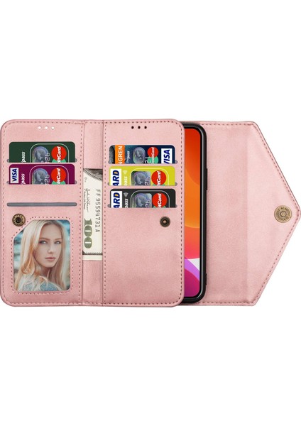 Apple iPhone 14 Telefon Kasası 6.1 Inç Çizik Anti-Clatch Telefon Kasası Pu Deri Deri Dokunuş His Fermuar Cüzdanı Kısa+Uzun Kayış-Rose Altın ile Stant Örtüsü (Yurt Dışından) fiyatları