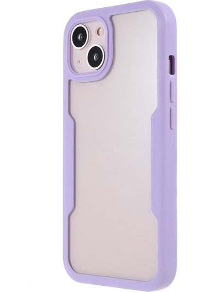 Apple iPhone 13 Telefon Kılıfı Pet Ekran Koruyucusu+Akrilik Arka Panel+Tpu Çerçeve Bırakma Geçirmez Telefon Hibrit Kapak Kılıfı 6.1 Inç-Mor (Yurt Dışından) modelleri