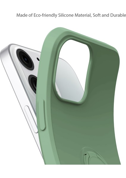 Apple iPhone 13 Telefon Kılıfı Ayarlanabilir Yüzük Kickstand Tasarımı Çevre Dostu Sıvı Silikon Telefon Koruyucu Kılıf Kabuğu Kullanışlı Kayış 6.1 Inç-Siyah (Yurt Dışından) fırsatları