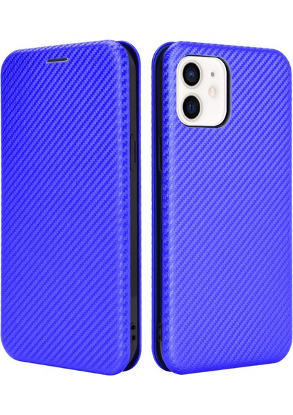 Apple iPhone 13 Telefon Kılıfı Için Yumuşak Dokunmatik Dayanıklı Dayanıklı Karbon Fiber Parmak Izine Dayanıklı Manyetik Deri Kılıf (Yurt Dışından)