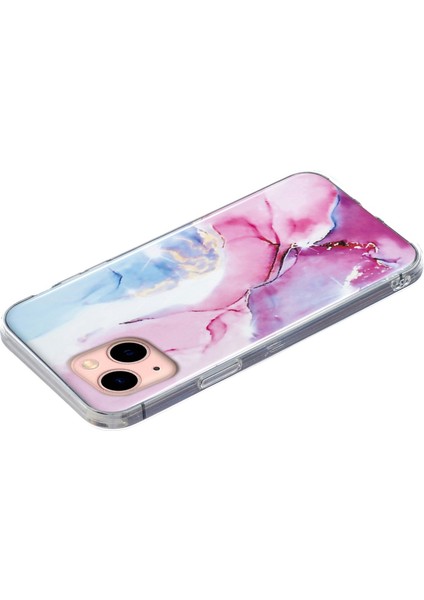 Apple iPhone 13 6.1 Inç Mermer Desen Imd Şok Geçirmez Iyi Korumalı Kapak-Pembe Mavi (Yurt Dışından) fiyatları