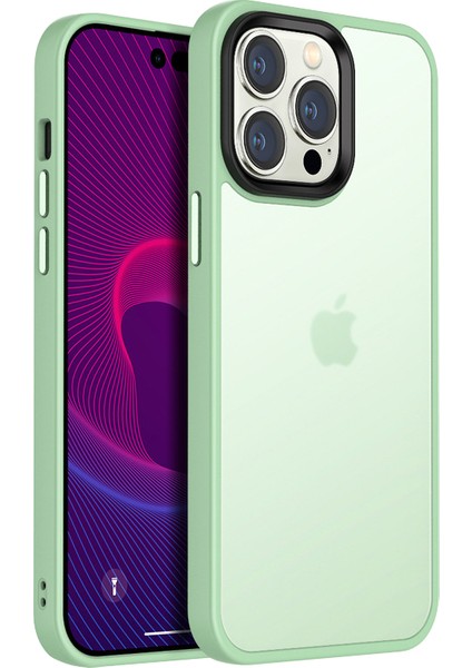 Apple iPhone 14 Telefon Kasası Için 6.1 Inç Anti-Drop Mat Fingerprint Tpu+Pc Telefon Kılıfı Hafif Ince Lens Koruması Geri Kapak Işık Yeşil (Yurt Dışından)