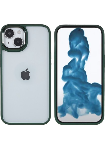 Apple iPhone 14 Telefon Kasası 6.1 Inç Şok Geçirmez Pc+Tpu Kapak Metal Kamera Lens Çerçeve Metal Düğmeleri Cep Telefonu Vaka-Yeşil (Yurt Dışından)