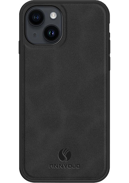Apple iPhone 13 Pu Deri Kaplamalı Pc+Tpu Şok Geçirmez Telefon Kasası Desteği Manyetik Araba Montaj Black (Yurt Dışından)