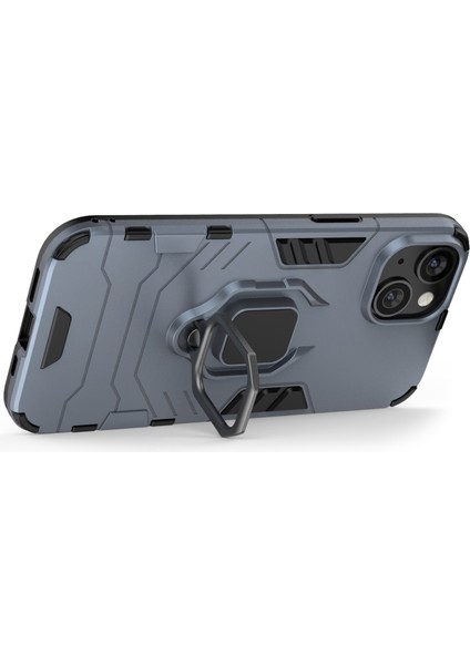 Apple iPhone 14 Telefon Kasası 6.1 Inç Anti-Fall Telefon Kasası Yüzüğü Kickstand Sturdy Şok Geçirmez Esnek Tpu+Sert Pc Arka Kapak-Mavi (Yurt Dışından) fiyatları