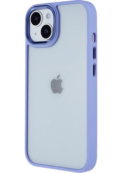 Apple iPhone 14 Telefon Kasası 6.1 Inç Şok Geçirmez Pc+Tpu Kapak Metal Kamera Lens Çerçeve Metal Düğmeleri Cep Telefonu Kasa-Mor (Yurt Dışından) modelleri
