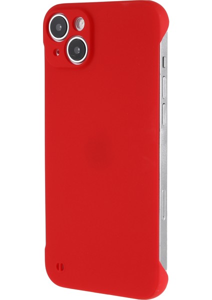 Apple iPhone 13 Için 6.1 Inç Açılı Yastık Çerçevesiz Telefon Kasası Sert Pc Cilt-Dokunuş Arka Kapak Kırmızısı (Yurt Dışından)