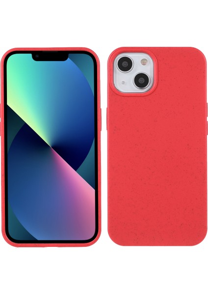 Apple iPhone 13 Telefon Kılıfı 6.1 Inç Yıldızlı Gökyüzü Serisi Çevre Dostu Mat Kılıf Biyobozunur Buğday Saman Saman Anti-Drop Tpu Şok Geçirmez Telefon Kapak-Kırmızı (Yurt Dışından)