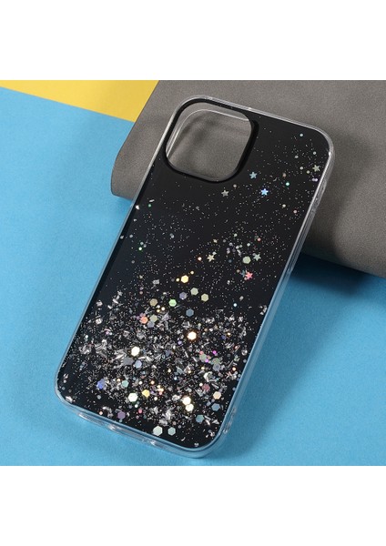 Apple iPhone 13 Telefon Kılıfı Için Sparkle Yıldızlı Gökyüzü Ince Işık Epoksi Anti Scratch Tpu Telefon Kılıfı Koruyucu 6.1 Inç-Black (Yurt Dışından) modelleri